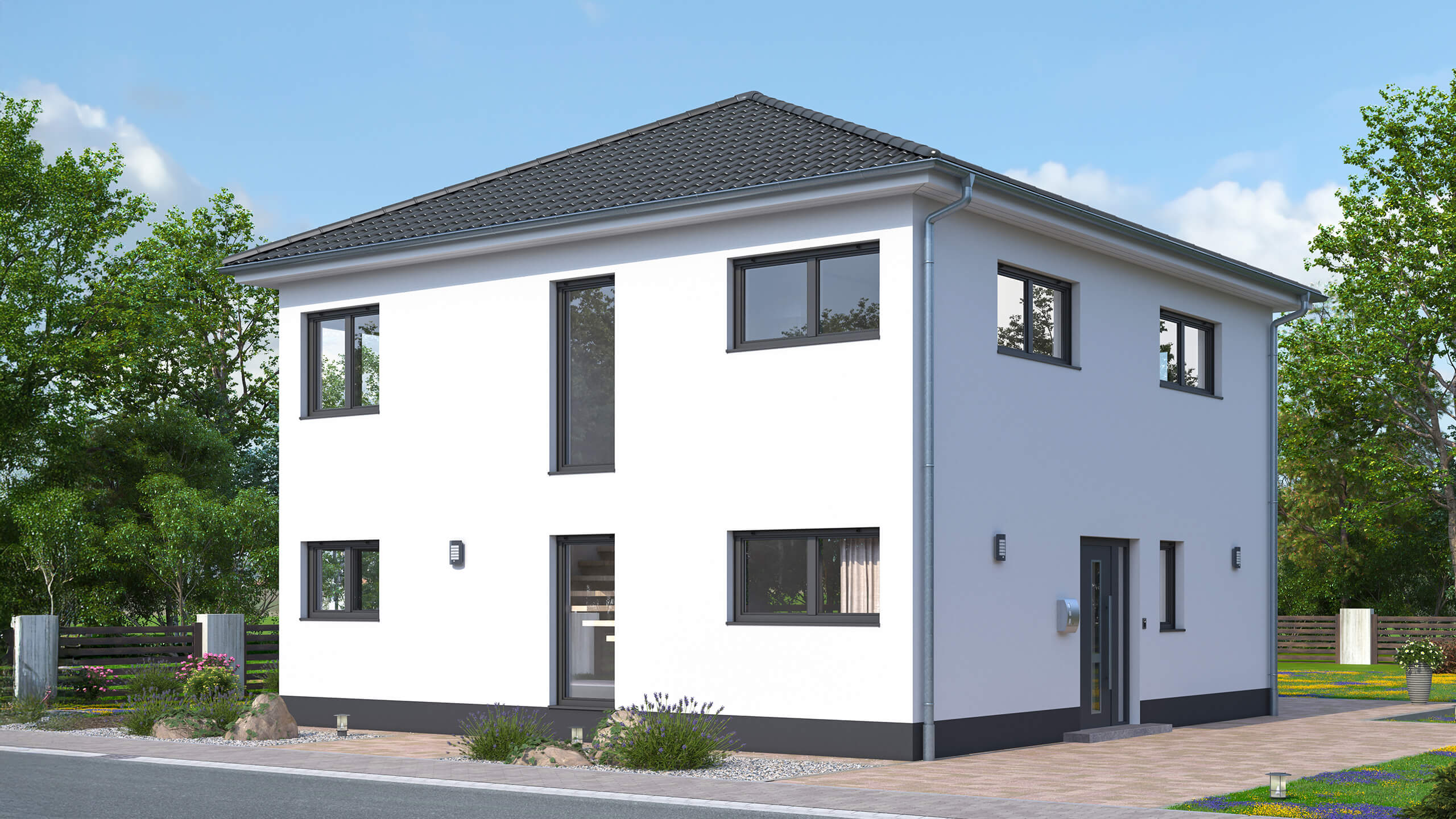 Großzügig geplantes Eigenheim für Familie - Blick von der Straße