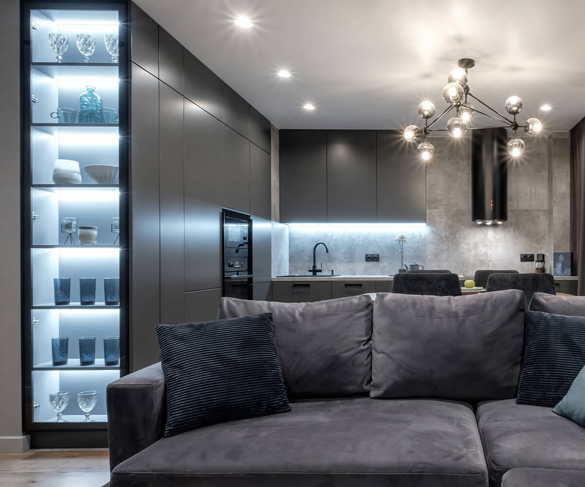 Technische Ausstattung von SYSTEM MASSIVHAUS - offene Küche und Wohnbereich