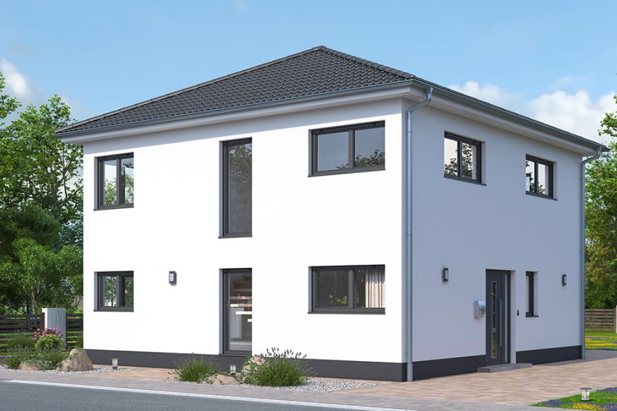 Stadtvilla mit 145 Quadratmetern Wohnfläche - Blick von der Straße